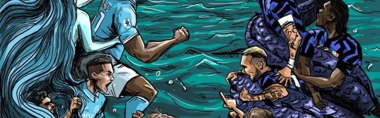 竞逐奖杯！意甲官方发布国米、那不勒斯争冠海报